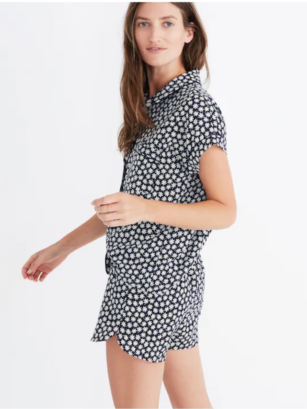 Madewell Mini Daisy Short Sleeve Pajama Set Top medium, bottoms XL